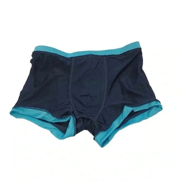 Godsen Black Light Blue Front Zipper Swim Shorts Size Medium - Picture 3 of 6